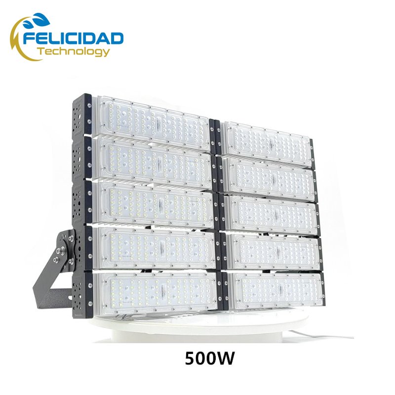 BEF003-10 modular 300W-1000W LED floodlights for large-scale industrial and sports field lighting.